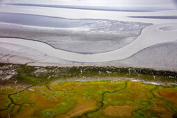 USA, Alaska, Redoubt Bay, Cook Inlet, views from inside the float plane after departing Redoubt Bay back to Anchorage