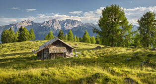 View over the straganzalm on the Lienz Dolomites, Osttirol, Tirol, Austria