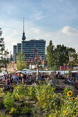 Beach Bar and Open Air Flea Market Katermarkt, Riverside Spree, Berlin, Germany