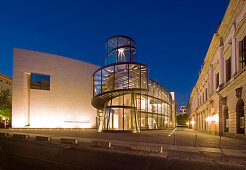 Berlin new extension building of german historical museum,  I. M. Pei architect, modern glas and steel spiral