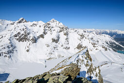View towards Zwoelferkogel from Steintalspitze, Steintalspitze, Sellrain, Stubai Alps, Tyrol, Austria