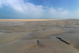 Wadden Sea, Sandbar, Sky, Baltrum, North Sea, East Frisian Islands, East Frisia, Lower Saxony, Germany, Europe