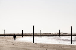 Stroller on the beach, Wangerooge, East Frisia, Lower Saxony, German