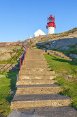 Lighthouse Lindesnes fyr at the Cape Lidesnes, Skagerak, Northern Sea, Vest-Agder, Sorlandet, Southern Norway, Norway, Scandinavia, Northern Europe, Europe