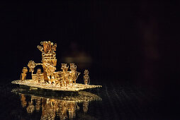 das Herstück der Sammlung das Goldfloß von Eldorada, Gold Museum (Mueso del Oro), Hauptstadt Bogota, Departmento Cundinamarca, Kolumbien, Südamerika