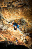 Rock Climbing in the Valle de Vinales, UNESCO National Park,  Pinar del Rio, Cuba, Caribbean, Latin America, America