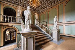splendid staircase at Ehrenburg castle, Coburg, Upper Franconia, Bavaria, Germany