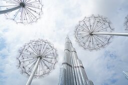 Burj Khalifa, Wolken, Downtown, Dubai, VAE, Vereinigte Arabische Emirate