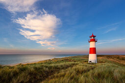 Lighthouse at Ellenbogen, Sylt, North Sea, Schleswig-Holstein, Germany