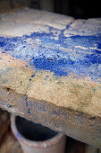 Blaue Farbpartikel aus Kobalterz gewonnen, Blaufarbenwerk Schindlers Werk, UNESCO Welterbe Montanregion Erzgebirge, Schneeberg, Sachsen