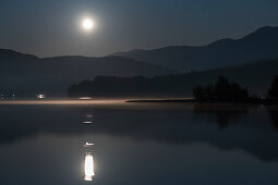 Moonrise at Bohinje Lake, Triglav National Park, Slovenia