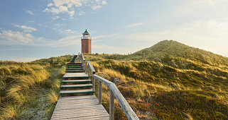 Lighthouse cross mark fire Rotes Kliff, Sylt, Schleswig-Holstein, Germany