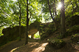 Hohler Fels, cave near Happurg, Franconian Jura, Frankenalb, Franconia, Bavaria, Germany