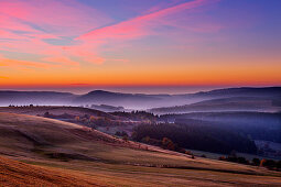 Morgenstimmung, Blick von der Wasserkuppe, Rhön, Hessen, Deutschland