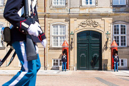 Amalienborg, 18th-century rococo complex of palaces. Christian IX's palace, Copenhagen,  Zealand, Denmark