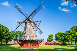 Windmill at Kastellet (The Citadel), star-shaped 17th-century fortress. One of the best preserved fortresses in Northern Europe, Copenhagen, Zealand, Denmark