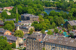 Freistadt Christiania. Blick nach Osten vom Turm der Erlöserkirche (Vor Frelsers Kirke), Kopenhagen, Seeland, Dänemark