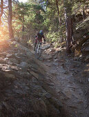 Mountain biking on the Sunny Benny Trail in Vinschgau, Italy