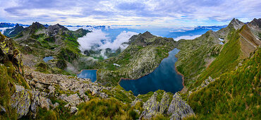 The Spronserseen in the Texelgruppe Nature Park, Dorf Tirol, South Tyrol, Italy