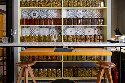 Rome, Italy, Pickle jars, Interiors of Urbana 47 Restaurant, Rome, Italy
