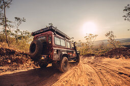 Off-road vehicle on four-wheel drive in El Questro Wilderness Park, Kimberley Region, Western Australia, Australia, Oceania;