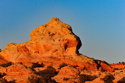 Intensiv rot gefärbter, markanter Felsen im Red Rock State Park bei Sedona, Arizona, USA