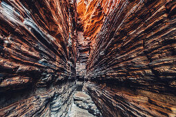 Rocks in the Hancock Gorge in Karijini National Park in Western Australia, Australia, Oceania;