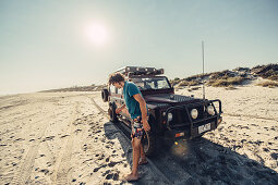 Off-road vehicle on 80 Mile Beach in Western Australia, Australia, Indian Ocean, Oceania;