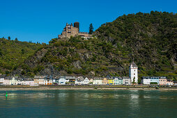 Katz Castle on the Rhine, St. Goarshausen, Upper Middle Rhine Valley, Rhineland-Palatinate, Germany