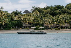 View of the luxury resort from the sea, Kokomo Private Island, Fiji, Oceania
