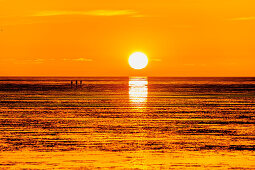 Sunset at the North Sea, Dorum, Lower Saxony, Germany