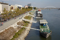 Jetty and promenade on the Danube in Bratislava, Slovakia