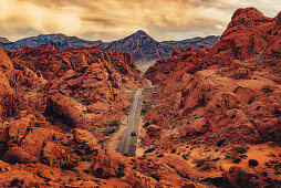 Straße im Valley of Fire State Park, Nevada, USA, Nordamerika, Amerika