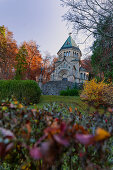 View of the votive chapel, Gedächtniskapelle Stankt Ludwig, at King Ludwig Monment near Berg am Starnberger See, Bavaria, Germany.