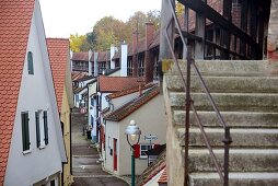 City wall, old town of Nördlingen, Swabia, Bavaria, Germany