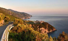 Coast at Corniglia, Cinque Terre, east coast of Liguria, Italy