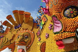 Installationen für das Zitronenfest, Menton, Provence-Alpes-Côte d'Azur, Frankreich