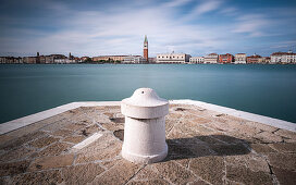 View of the Campanile de San Marco from San Gorgio Maggiore, Venice Lagoon, Veneto, Italy, Europe