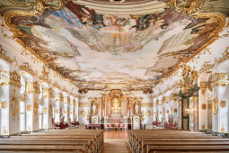 Goldener Saal in der Akadamie für Lehrerfortbildung, Dillingen an der Donau, Bayern, Deutschland