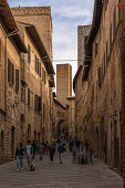 In the alleys of San Gimignano, Province of Siena, Tuscany, Italy