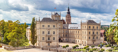 Ehrenburg Castle and Schlossplatz in Coburg, Upper Franconia, Bavaria, Germany