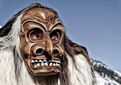 Tschäggättä mask, carnival custom in Lötschental, Valais, Switzerland.