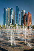 Etihad Towers, fountain, Abu Dhabi, United Arab Emirates