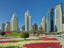 Green motorway junction, Sheikh Zayed Road, near Dubai Marina, Dubai, United Arab Emirates