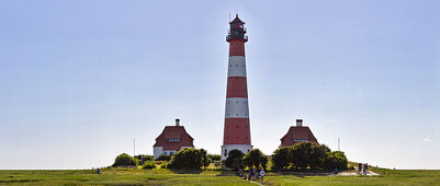 Leuchtturm Westerheversand, Halbinsel Eiderstedt, Schleswig-Holstein, Deutschland