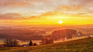 Sunset from Irschenberg, Bavaria, Germany