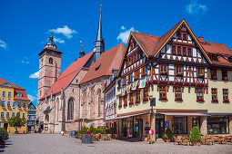 Altmarkt und Stadtkirche St. Georg in Schmalkalden, Thüringen, Deutschland