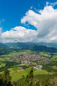 Panorama vom Schattenberg, 1692m, auf Oberstdorf, Allgäu, Bayern, Deutschland, Europa