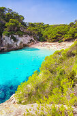 Cala Macarelleta, Erhöhte Ansicht, Menorca, Balearen, Spanien