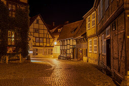 Half-timbered houses in Finkenherd, Unesco World Heritage, Quedlinburg, Saxony-Anhalt, Germany